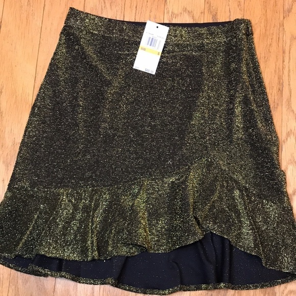 Michael Kors black & gold sparkle skirt nwt - Picture 2 of 2